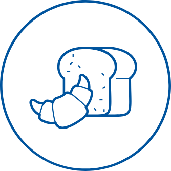 Bread and croissant icon