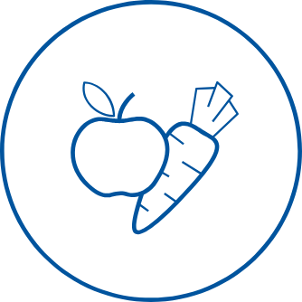 Icon of apple and carrot