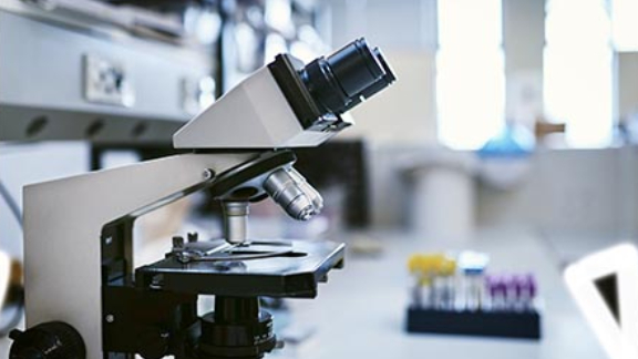 View of the microscope kept in the laboratory